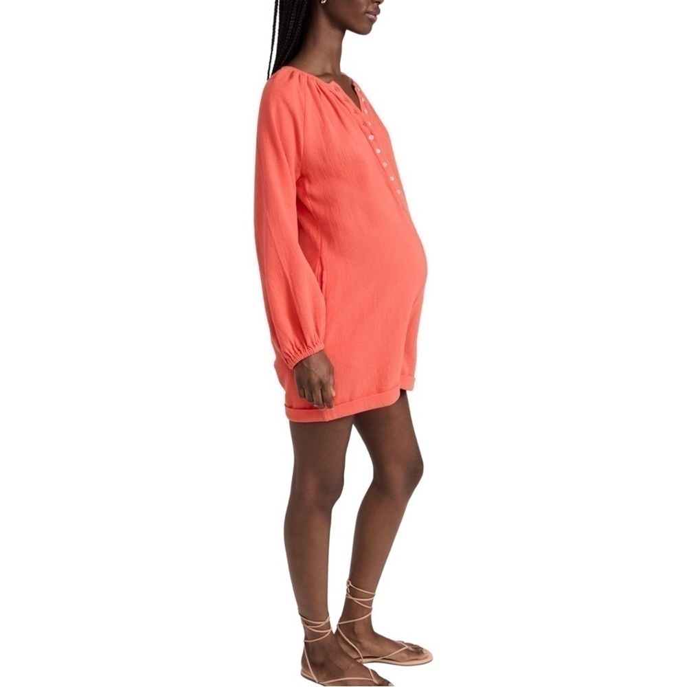 NWT HATCH Long Sleeve Coral Maternity Romper Sz L